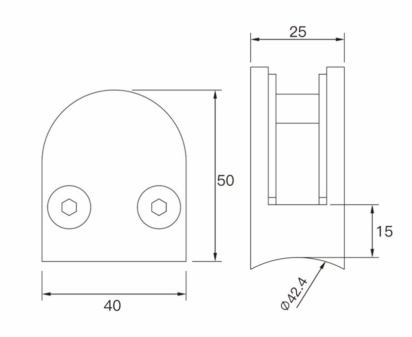 Pinza redonda para tubo redondo